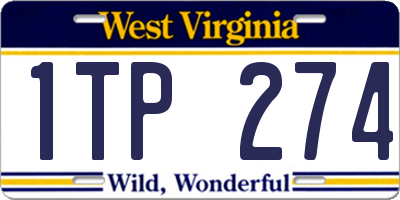WV license plate 1TP274