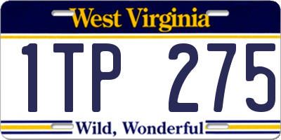 WV license plate 1TP275