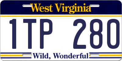 WV license plate 1TP280