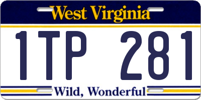 WV license plate 1TP281