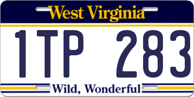 WV license plate 1TP283