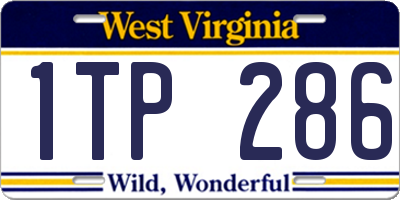 WV license plate 1TP286