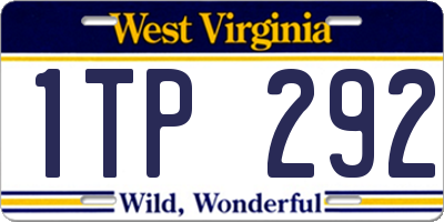 WV license plate 1TP292