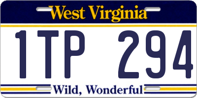 WV license plate 1TP294