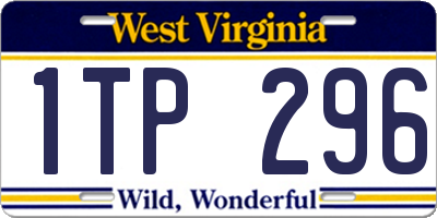 WV license plate 1TP296