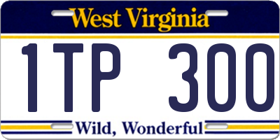WV license plate 1TP300