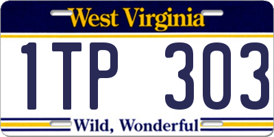 WV license plate 1TP303