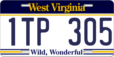 WV license plate 1TP305