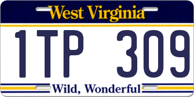 WV license plate 1TP309