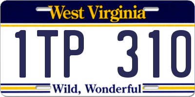 WV license plate 1TP310