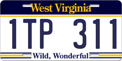 WV license plate 1TP311