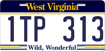 WV license plate 1TP313
