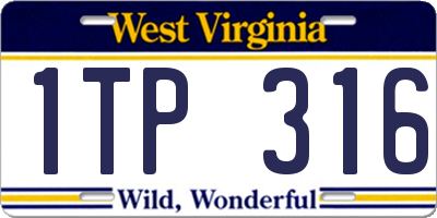 WV license plate 1TP316