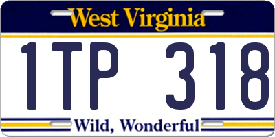 WV license plate 1TP318