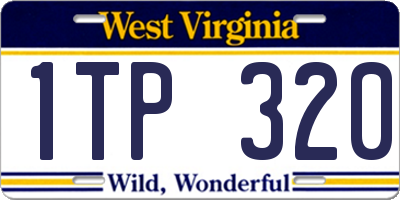WV license plate 1TP320