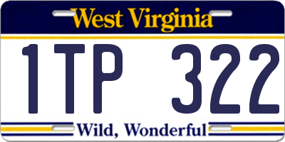 WV license plate 1TP322