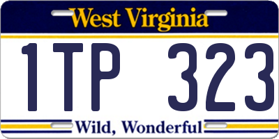 WV license plate 1TP323