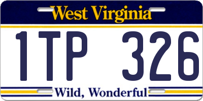 WV license plate 1TP326