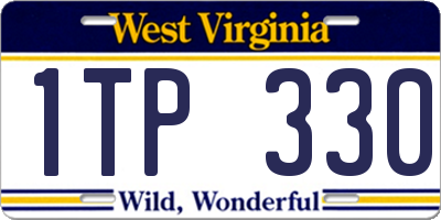 WV license plate 1TP330