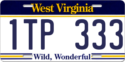 WV license plate 1TP333