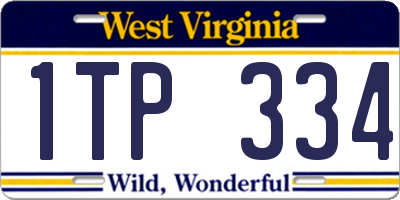 WV license plate 1TP334