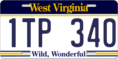 WV license plate 1TP340