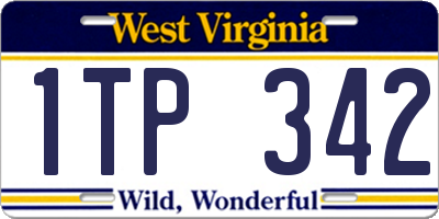 WV license plate 1TP342