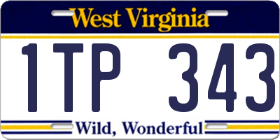 WV license plate 1TP343