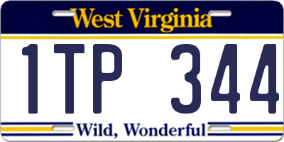 WV license plate 1TP344
