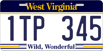 WV license plate 1TP345