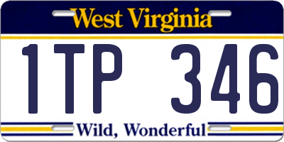 WV license plate 1TP346