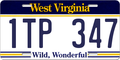 WV license plate 1TP347