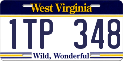 WV license plate 1TP348