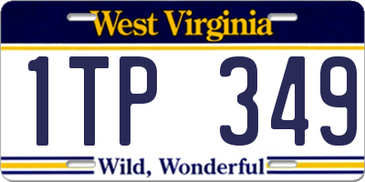 WV license plate 1TP349