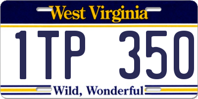 WV license plate 1TP350