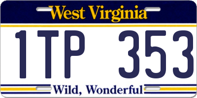 WV license plate 1TP353