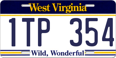 WV license plate 1TP354