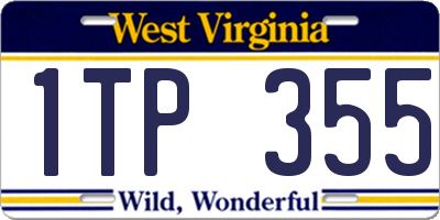 WV license plate 1TP355