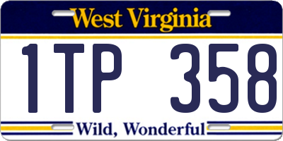 WV license plate 1TP358