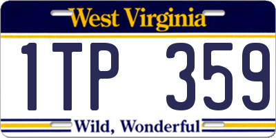 WV license plate 1TP359