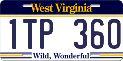 WV license plate 1TP360