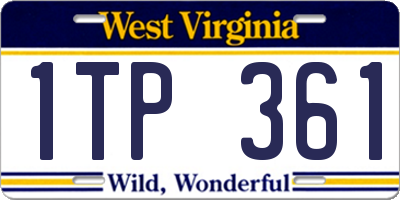 WV license plate 1TP361