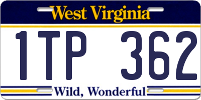 WV license plate 1TP362