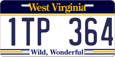 WV license plate 1TP364