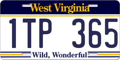 WV license plate 1TP365