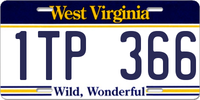 WV license plate 1TP366