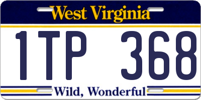 WV license plate 1TP368