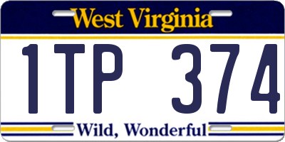 WV license plate 1TP374