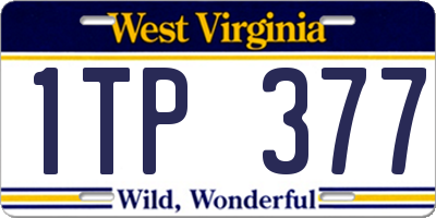 WV license plate 1TP377