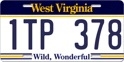 WV license plate 1TP378